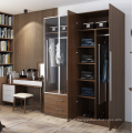 Wooden Clothes Cabinet Wardrobe Set With Glass Door